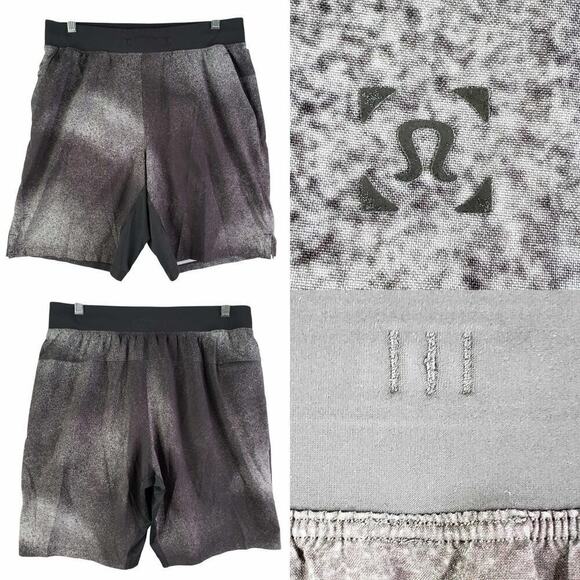 Lululemon Shorts Lined Surge Black Speckled Men’s Size Large L - Picture 1 of 9